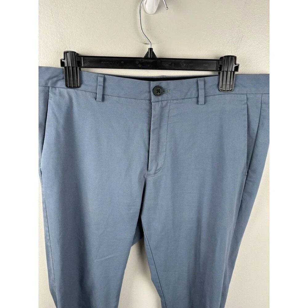 Bonobos Pants Mens 34x30 Blue Straight Leg Cotton Blend Chino Flat Front 3XDRY